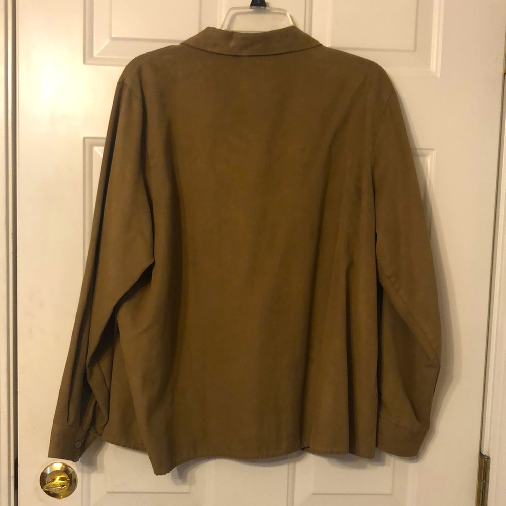 Lane Bryant Venezia tan suede shirt, size 14/16. - Picture 7 of 7